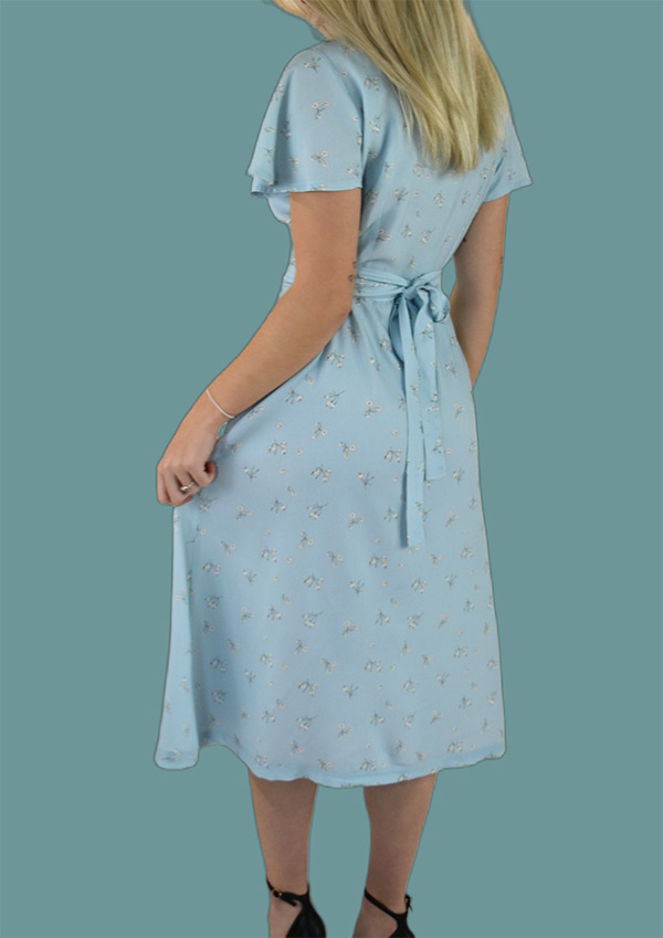 robe bleu ciel dos